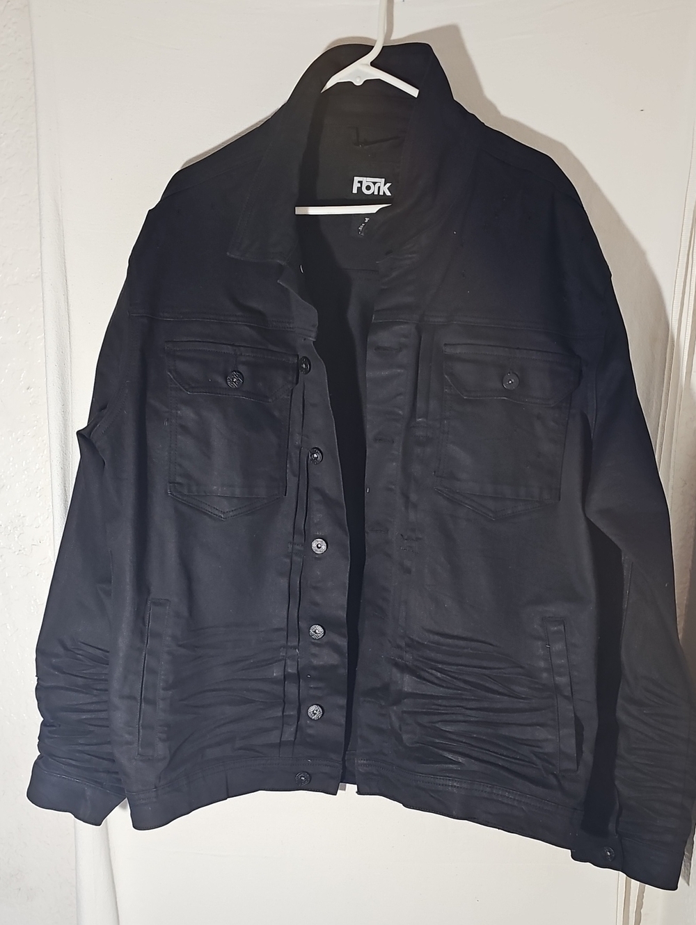 Men's Black Lightweight Button Jacket
